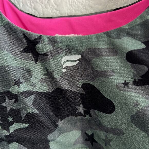 Fabletics Camo Green and Hot Pink Reversible Sports Bra Small - Picture 3 of 6